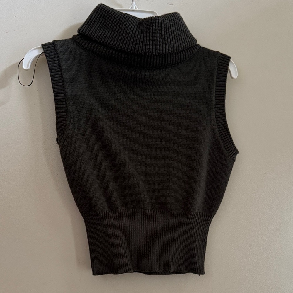 Zara Charcoal Ribbed Knit Sweater
